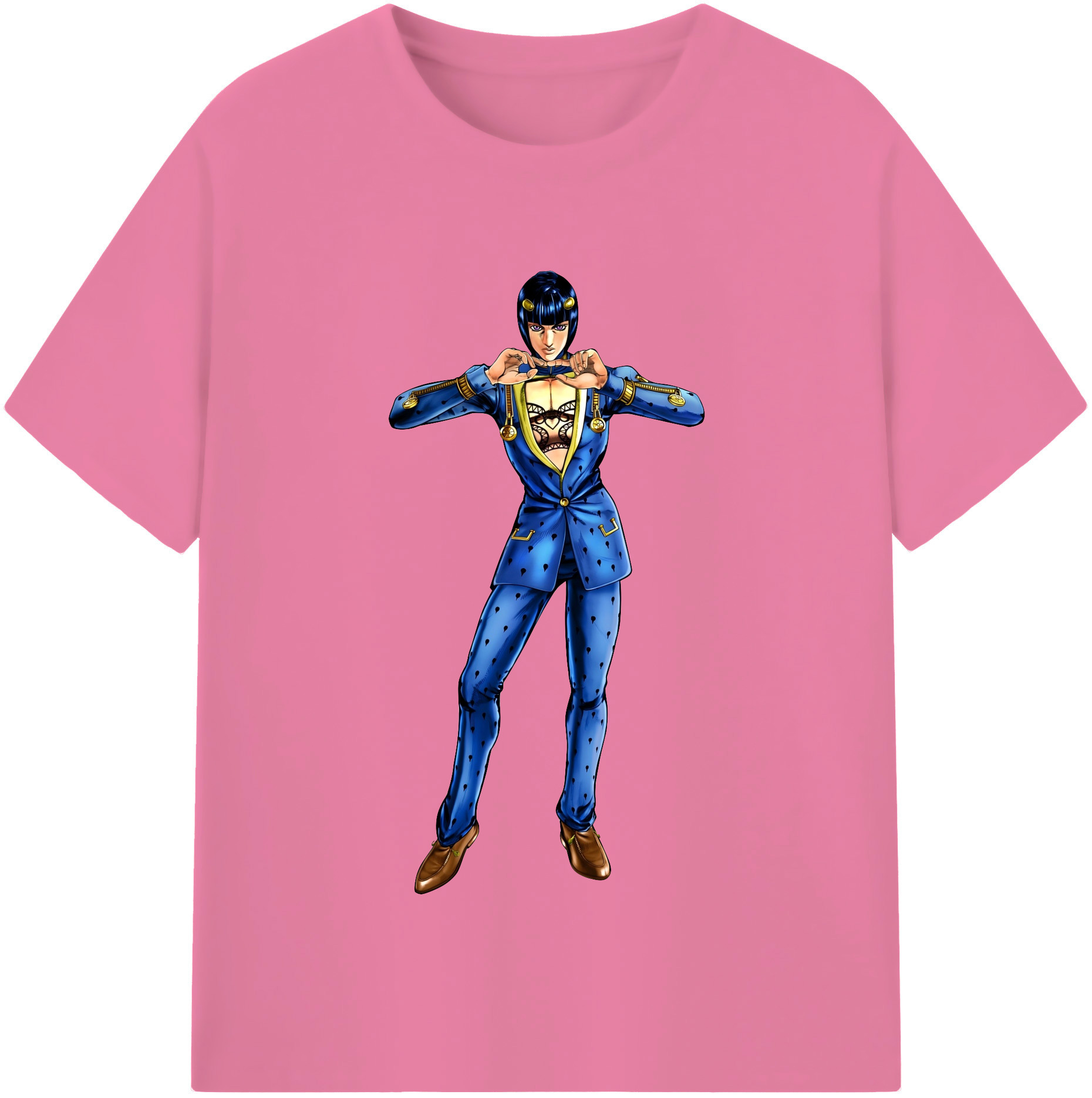 （画像用） ジョジョの奇妙な冒険 ブローノ?ブチャラティ JoJo's Bizarre Adventure Bruno Bucciarati 綿100％半袖Tシャツ（フロントプリント）